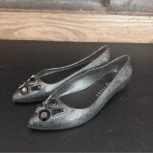 Katy Perry Jelly Jeweled Women's The Princess Black Ballet Flats Shoes 6M